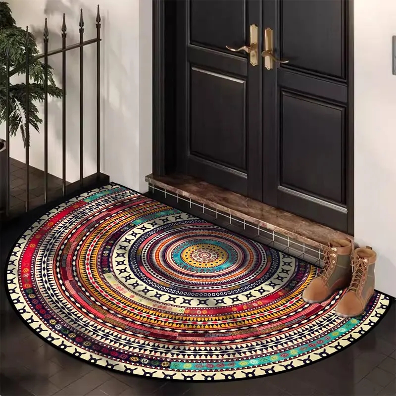 Doormat Mandala Pattern Eclectic Front Door Decor Vibrant Colors