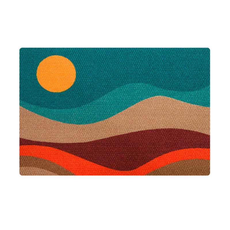 Doormat Mountain Landscape Graphic Tufted Texture Retro Mountain Mat