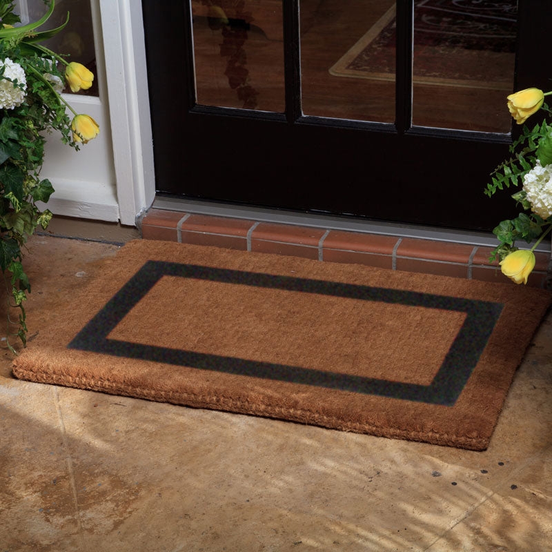 Doormat Natural Coir Printed Black Border