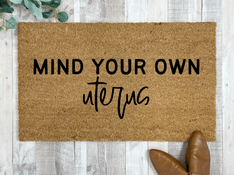 Doormat Natural Coir Statement Message Script Typography