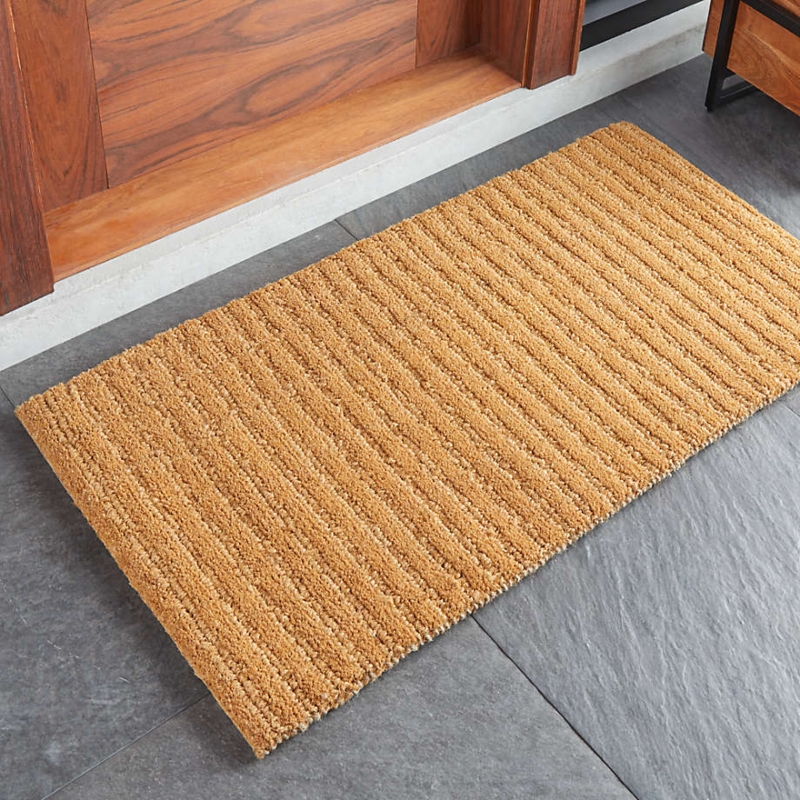 Doormat Natural Knotted Texture Ribbed Tan