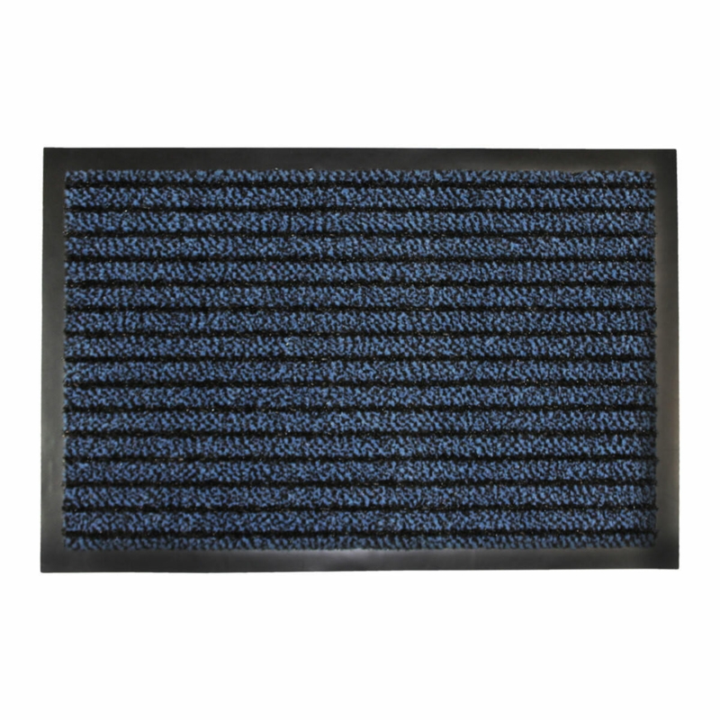 Doormat Navy Blue Horizontal Ribbing Scraper Texture Vinyl Border