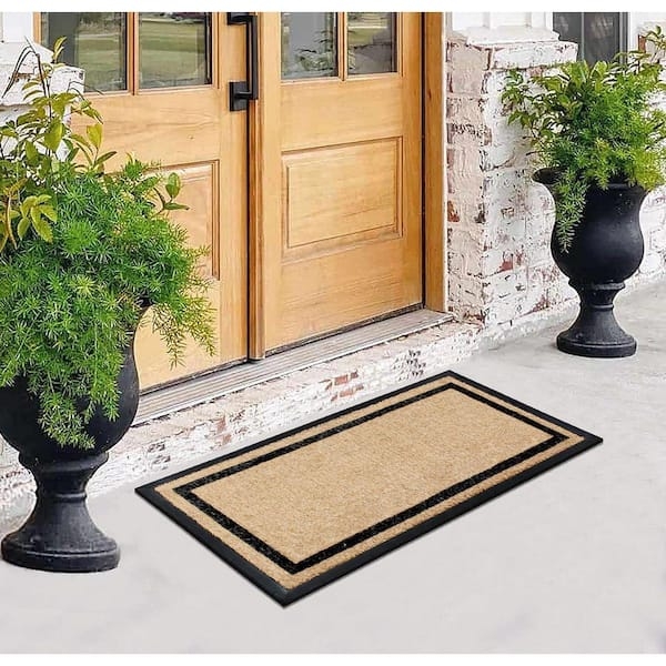 Doormat: Oversized Coir Double Border Rubber Like Construction Entryway