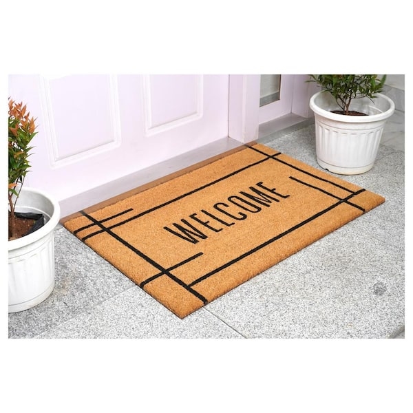 Doormat Oversized Geometric Border Modern Typography Welcome