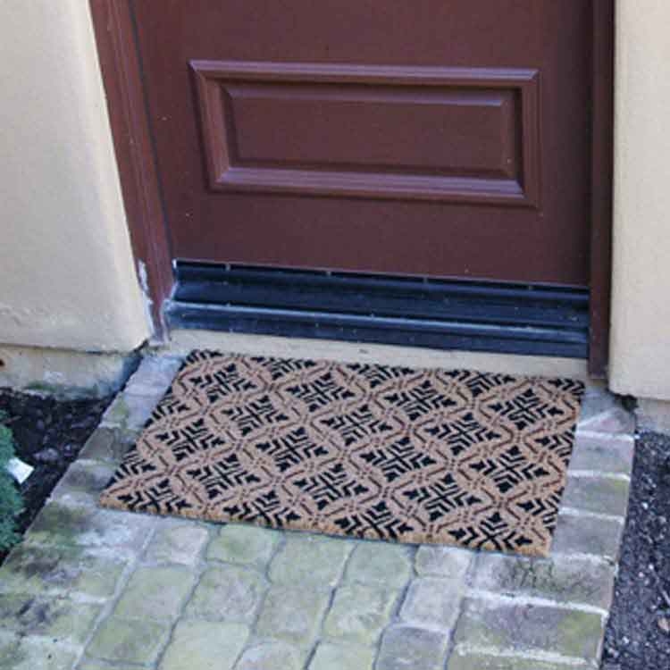 Doormat Patterned Coco Coir Fleur de Lis Texture
