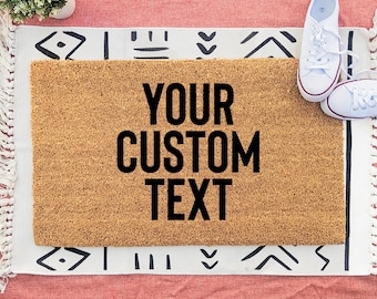 Doormat Personalized Coir Mat Layered Rug Entryway Decor Idea