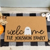 Doormat Personalized Family Name with Ghost Graphic Buffalo Check Layered