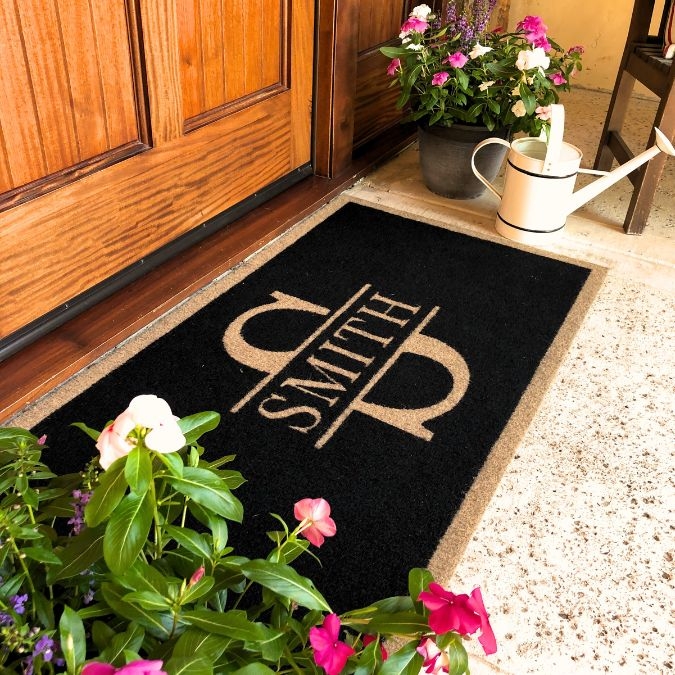 Doormat Personalized Monogram Contrast All Weather Traditional