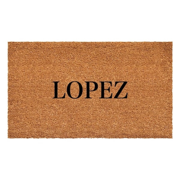Doormat Personalized Text Serif Font Natural Coir Like Fibrous