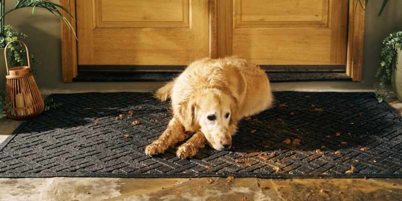 Doormat Raised Lattice Pattern Charcoal Heavy Duty All Weather