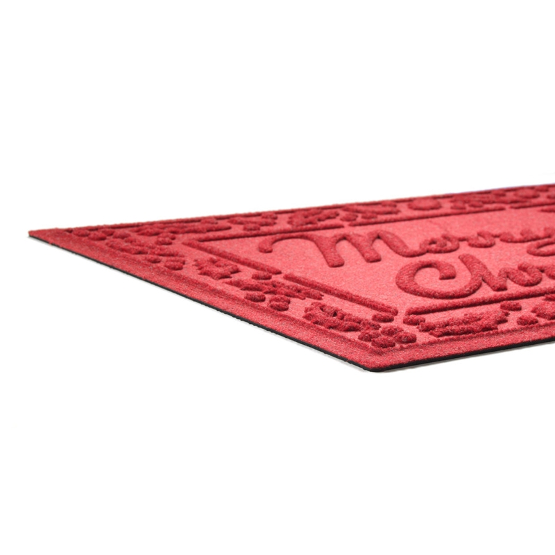 Doormat Raised Script Low Profile Edge Snowflake Border Festive