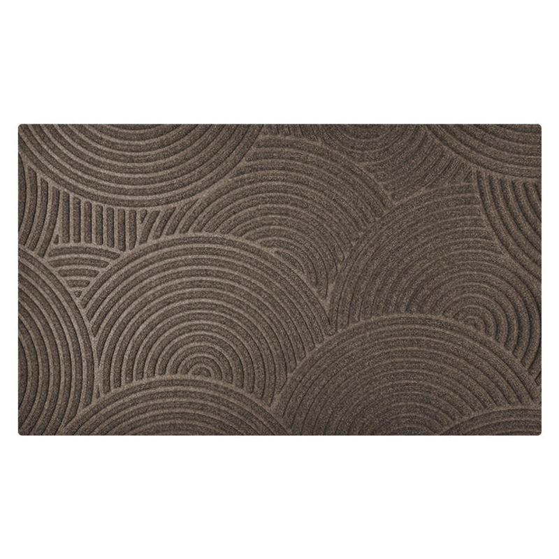 Doormat Rhythmic Concentric Arcs Greige Modern All Weather
