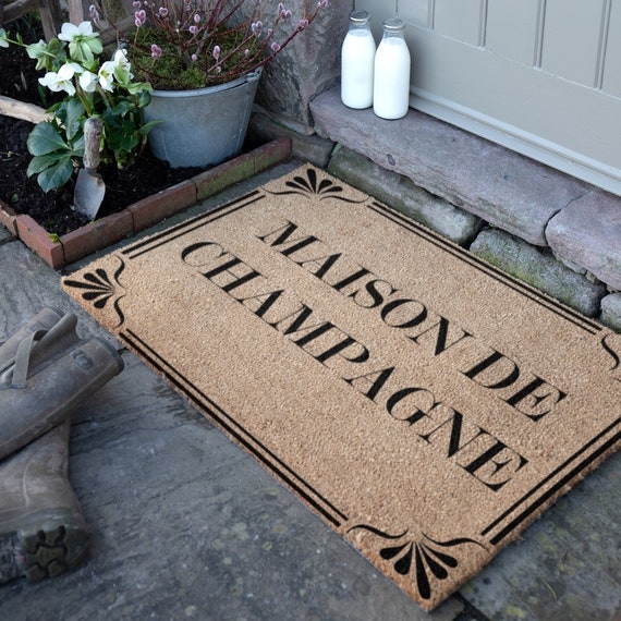 Doormat Rustic Coir Styling French Typography Print