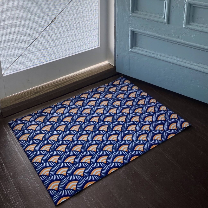 Doormat Scalloped Fan Design Low Profile Modern Fan Pattern Doormat