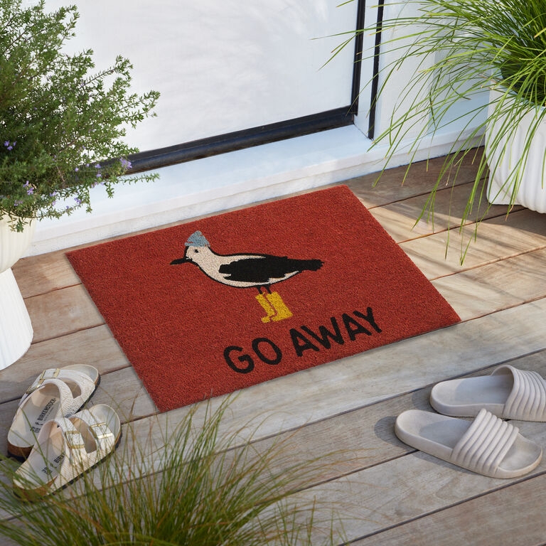 Doormat Seagull Graphic Coir Brick Red Coastal Quirky Welcome