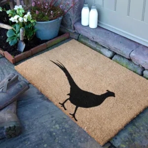 Doormat Traditional Country Pheasant Silhouette Coir Natural Fiber