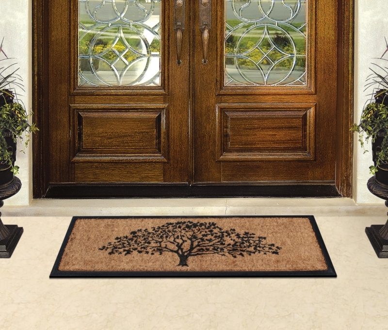 Doormat Tree Silhouette Coir Texture Wide Profile Farmhouse Porch