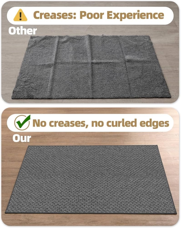 Doormat Ultra Thin Profile, Grey Geometric Diamond Weave.