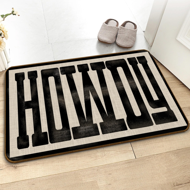 Doormat Western Howdy Greeting Cream Entryway Rug