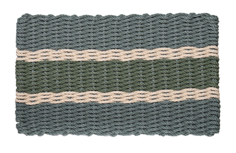 Doormat with Woven Rope in Sea Glass Color Palette.