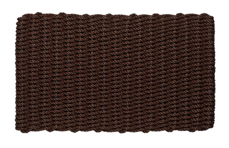 Doormat Woven Rope Texture Dark Brown Scalloped Edge