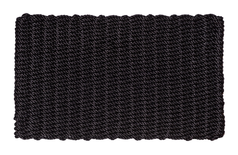 Doormat Woven Rope Texture Deep Black Finish Heavy Duty Coastal