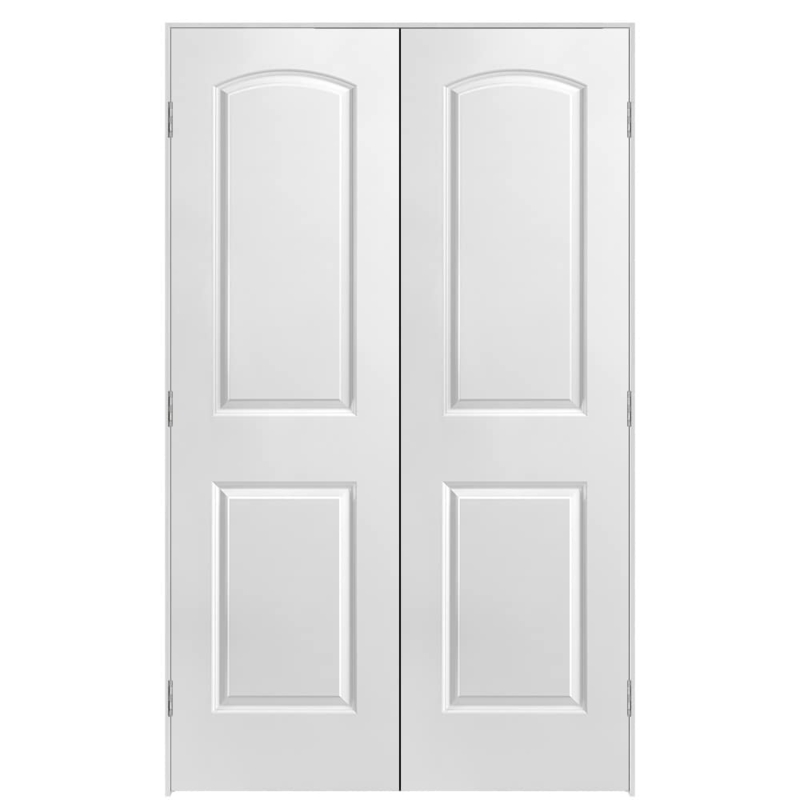 Double Interior Door White Arched Raised Panels Traditional