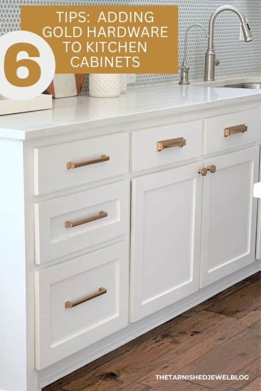 Drawer Pulls Brushed Gold Mixed Knobs White Penny Tile