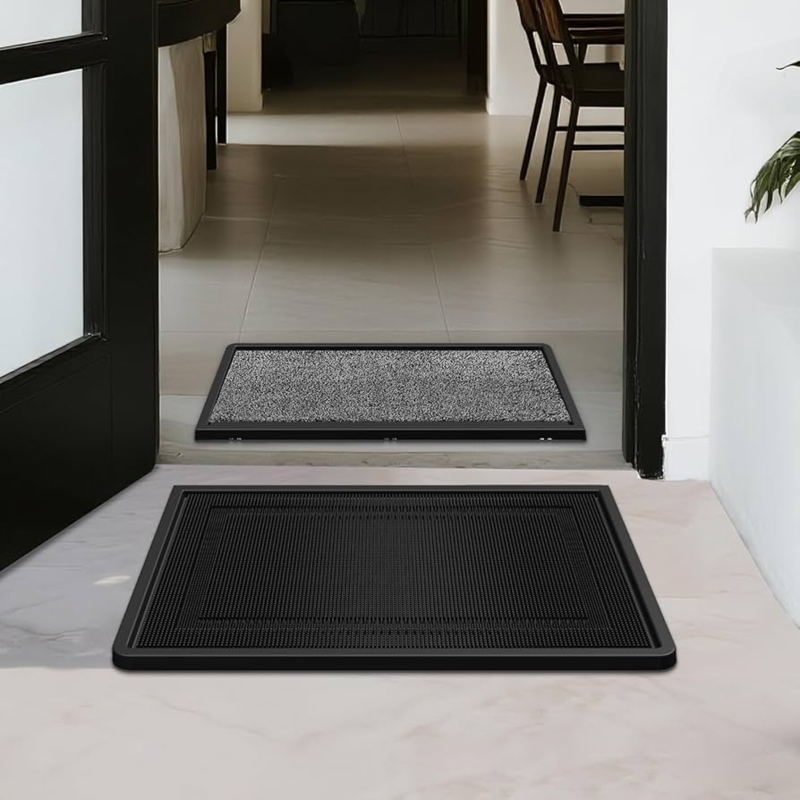 Dual Mat Disinfectant System, Black Grid Tray