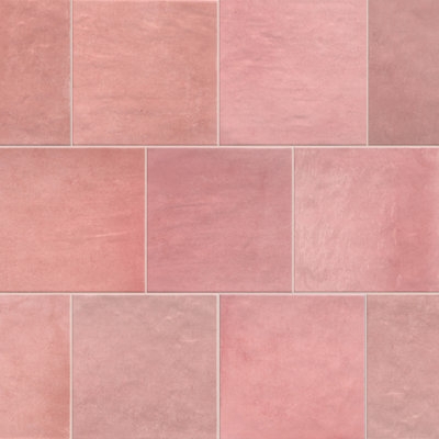 Dusty Rose Floor And Wall Tile Satin Tonal Variation Earthy Pink