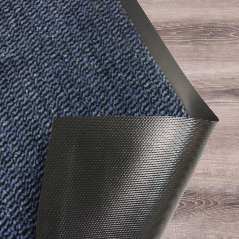 Entrance Mat Navy Blue Ribbed Surface Anti Slip Backing Heavy Duty