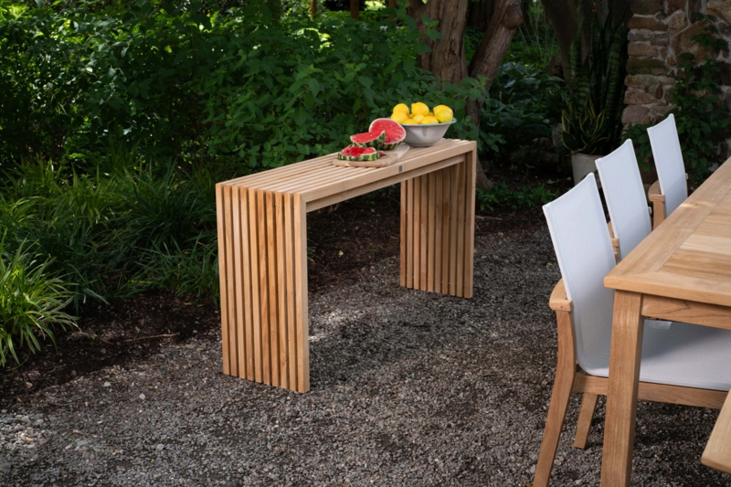 Essential Linear Console Table, Natural Finish