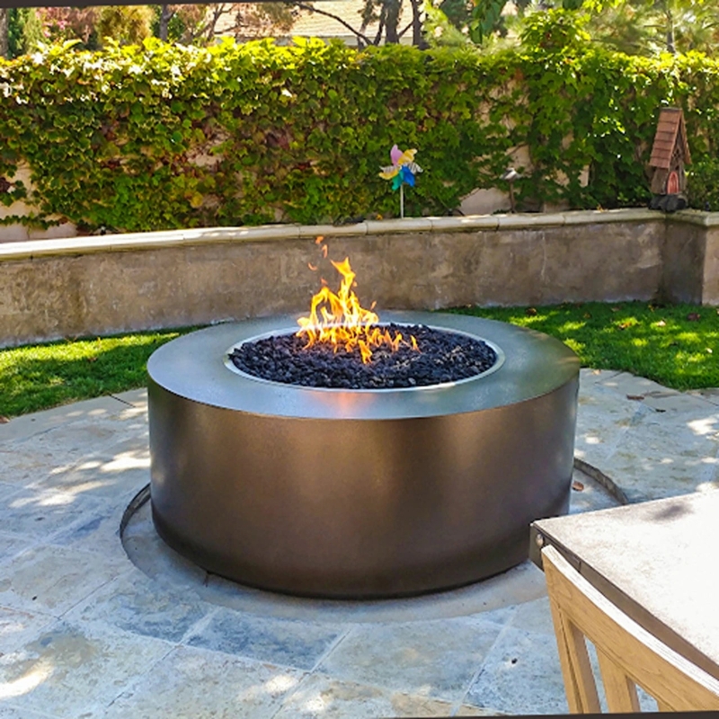 Fire Pit Bronze Powder Coated Low Profile for Cozy Garden Focal Point