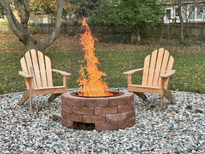 Fire Pit Kit Terracotta Stacked Brick Rough Texture DIY