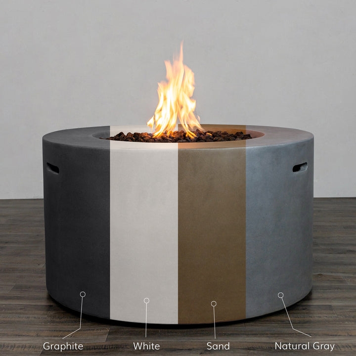 Fire Pit Multiple Finish Options Round Concrete Propane Neutral Colors