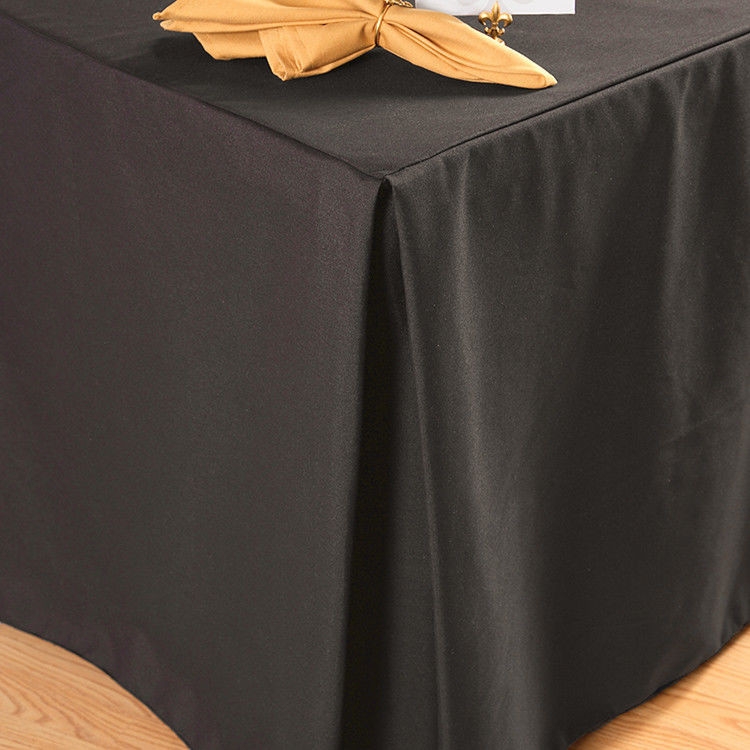 Fitted Tablecloth Black Corner Pleat Inverted Fold Tailored