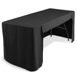 Fitted Tablecloth Black Open Back Design Rectangular Folding
