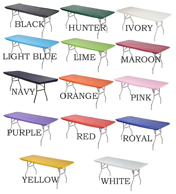 Fitted Tablecloths Elastic Corners Multicolor Plastic-Like Set