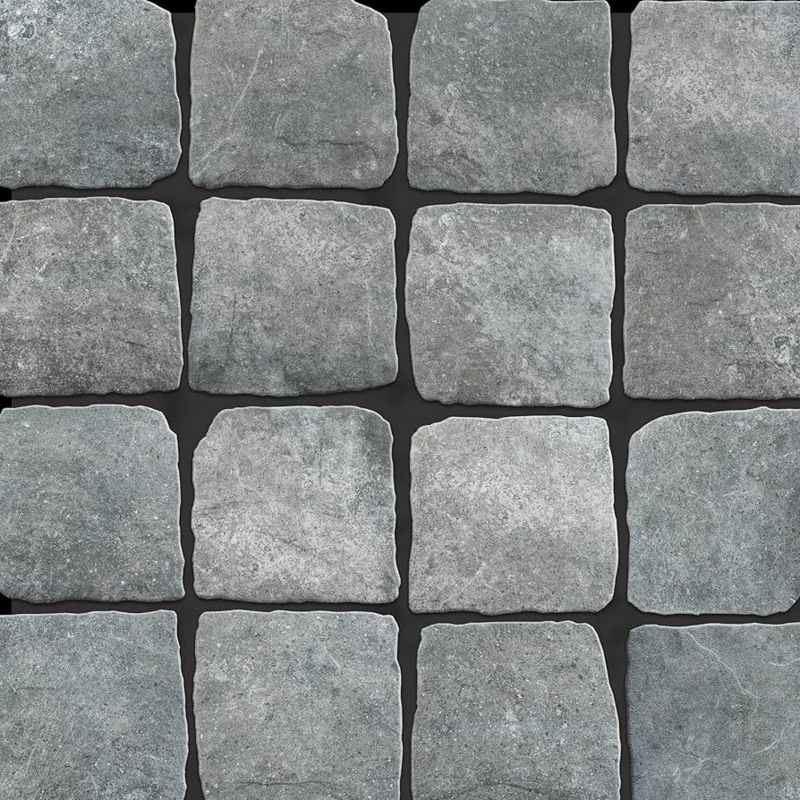 Floor And Wall Tile Tumbled Edge Mottled Grey Stone Look