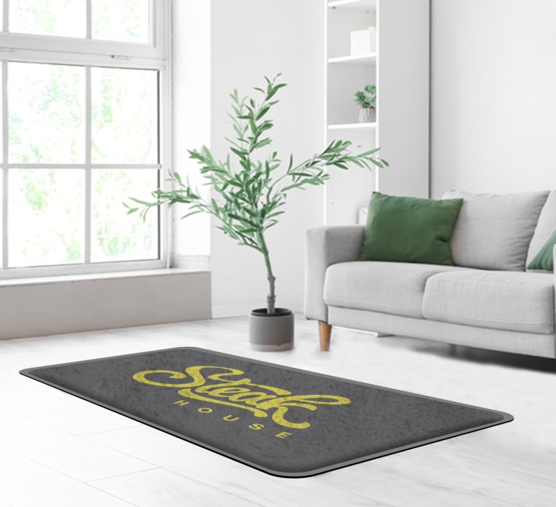 Floor Mat Custom Script Logo Charcoal Grey Low Profile Printed