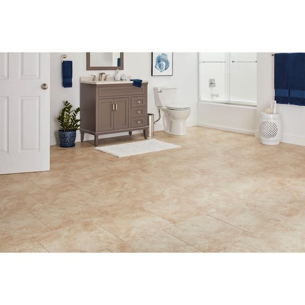 Floor Tile Beige Bathroom Floor Stone Look Large Format Matte