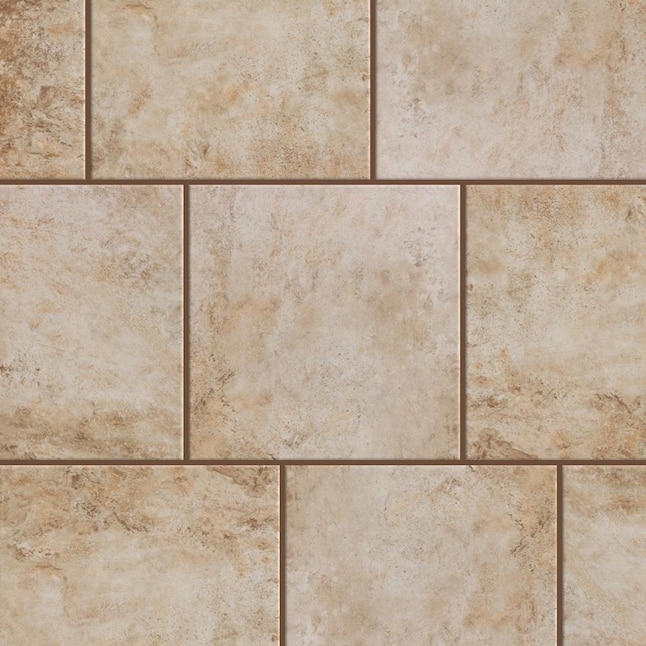 Floor Tile Beige Mottled Stone Look Matte Earthy