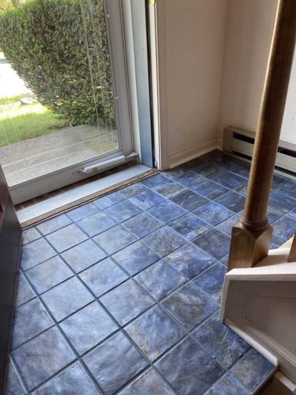 Floor Tile Blue Gray Entryway Flooring Mottled Stone Look