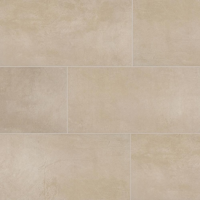 Floor Tile Cement Look Matte Finish Rectangular Industrial Style