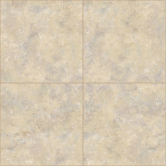 Floor Tile Ceramic Like Beige Variegated Surface Matte Stone Look