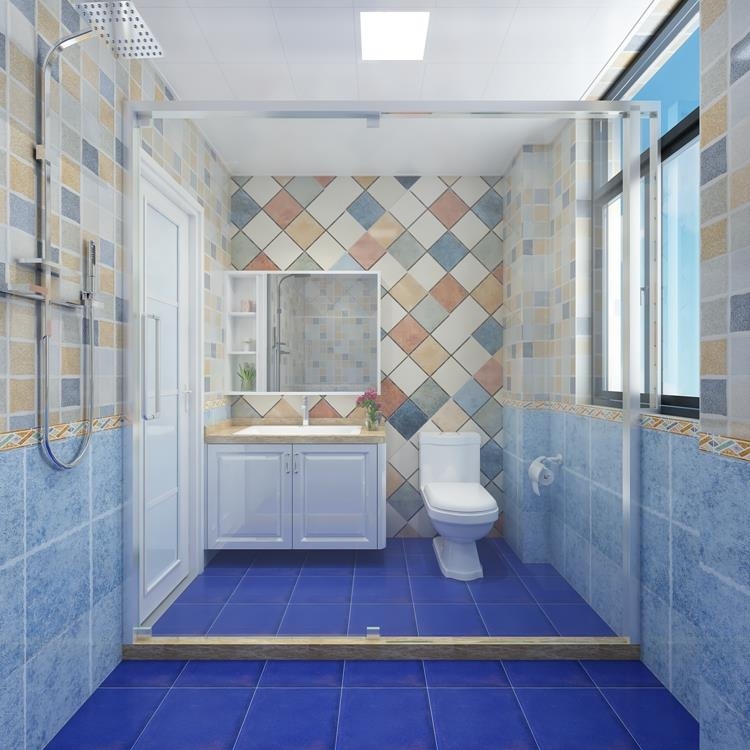 Floor Tile Cobalt Blue Floor Glossy Ceramic Tile Design