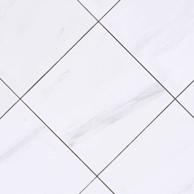 Floor Tile Diagonal Layout Marble Honed Finish White Grey Classic