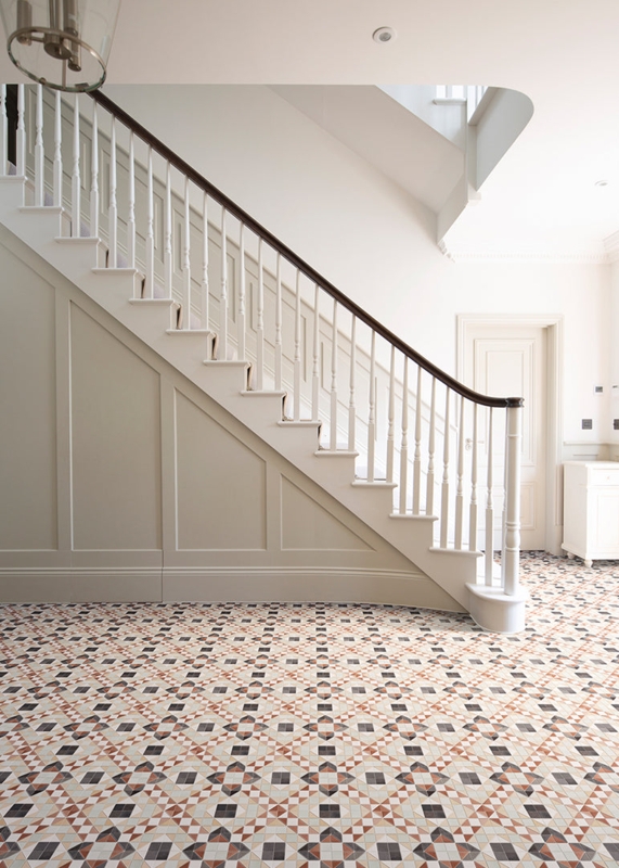 Floor Tile Geometric Mosaic Victorian Entryway