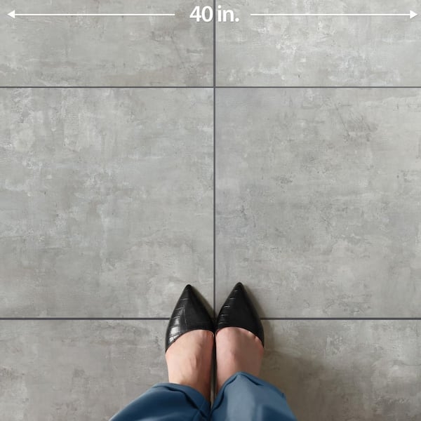 Floor Tile Large Format Concrete Look Matte Gray
