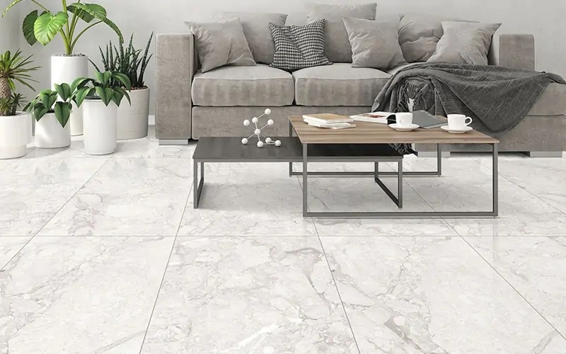 Floor Tile Large Format Marble Look High Gloss Porcelain